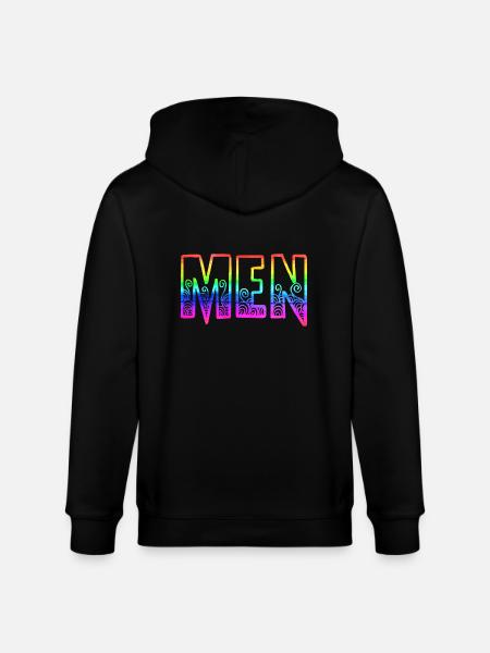 men rs regenbogen - Stanley/Stella Unisex Bio-Kapuzenjacke CULTIVATOR  - Schwarz