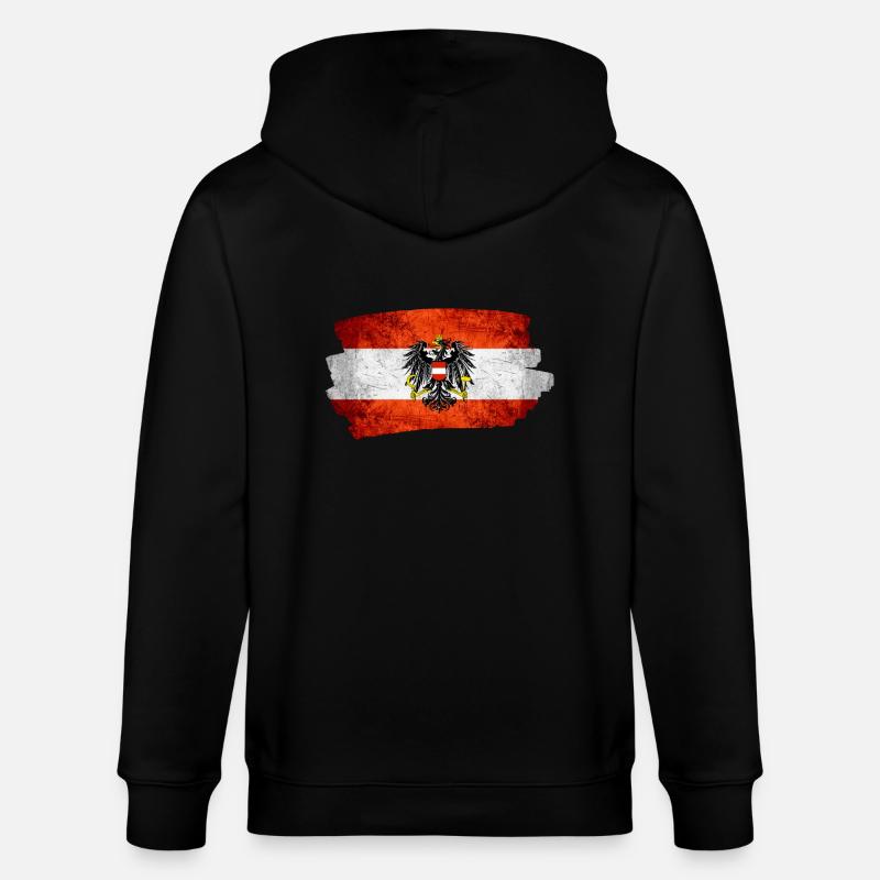 Drapeau de l’Autriche - Veste à capuche bio CULTIVATOR Stanley/Stella Unisexe - noir