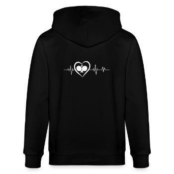 Herzschlag Tischtennis - Stanley/Stella Unisex Bio-Kapuzenjacke CULTIVATOR  - Schwarz - Hinten - Anna (173cm)
