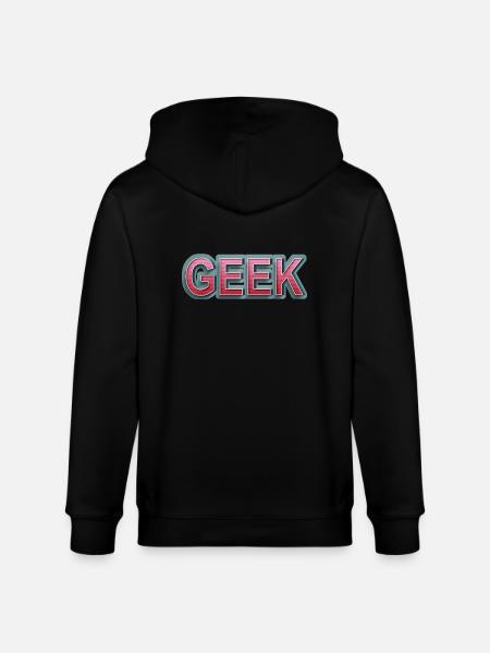 GEEK comic retro lettering - Stanley/Stella CULTIVATOR  Unisex Organic Hooded Jacket - black