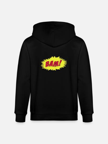 Comic Book BAM! - Stanley/Stella CULTIVATOR  Unisex Organic Hooded Jacket - black