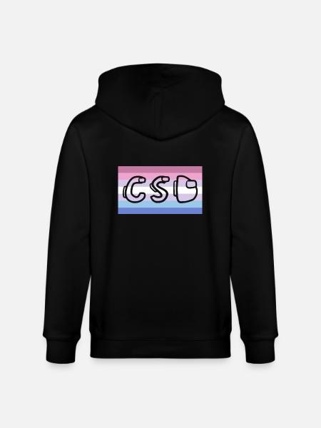 bigender pride CSD - Stanley/Stella CULTIVATOR  Unisex Organic Hooded Jacket - black