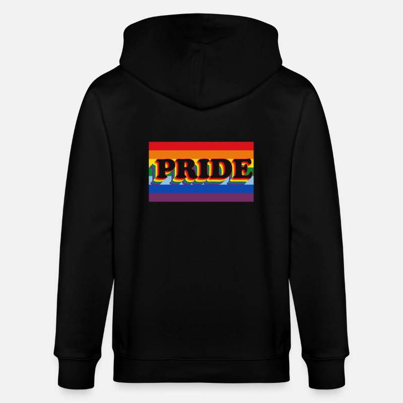 fierté de bannière arc-en-ciel - Veste à capuche bio CULTIVATOR Stanley/Stella Unisexe - noir