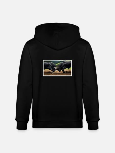 Herens Bulls Ranking Match - Stanley/Stella CULTIVATOR Unisex Organic Hooded Jacket - black