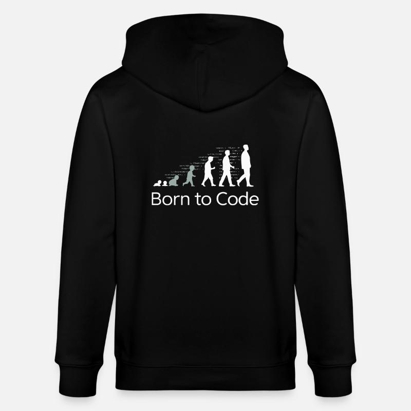 BORN TO CODE - Stanley/Stella CULTIVATOR  Unisex Organic Hooded Jacket - black