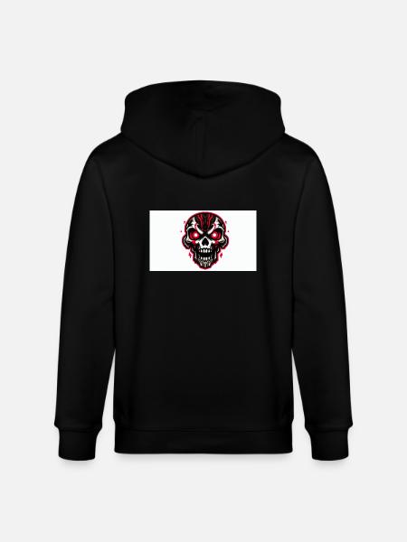 Animated skull - Stanley/Stella CULTIVATOR Unisex Organic Hooded Jacket - black