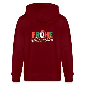 Santa Claus Christmas presents - Stanley/Stella CULTIVATOR  Unisex Organic Hooded Jacket - burgundy - Back - Anna (173cm)