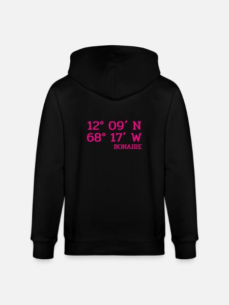 Bonaire Coördinaten - Coördinaten - Caraïben - Stanley/Stella Uniseks bio-ziphoodie CULTIVATOR  - zwart