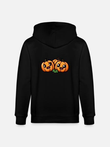 Pumpkin Halloween Cute Comic - Stanley/Stella CULTIVATOR  Unisex Organic Hooded Jacket - black