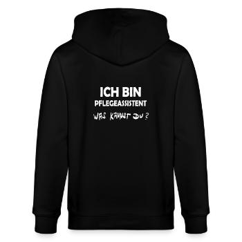 Beruf Pflegeassistent - Stanley/Stella Unisex Bio-Kapuzenjacke CULTIVATOR  - Schwarz - Hinten - Anna (173cm)