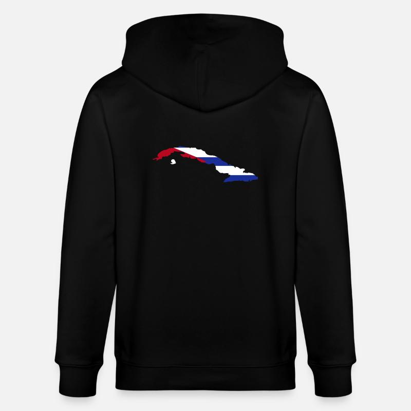 Cuba Shape Flag - Stanley/Stella Unisex Bio-Kapuzenjacke CULTIVATOR  - Schwarz