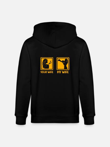 Boxende Ehefrau Frau - Stanley/Stella Unisex Bio-Kapuzenjacke CULTIVATOR - Schwarz