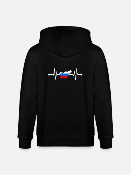 Slovenian heartbeat Slovenia - Stanley/Stella CULTIVATOR  Unisex Organic Hooded Jacket - black