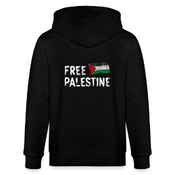 Freies Palästina - Stanley/Stella Unisex Bio-Kapuzenjacke CULTIVATOR  - Schwarz - Hinten - Anna (173cm)