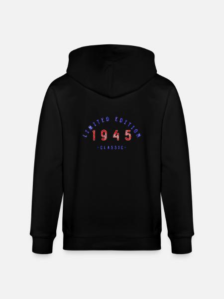 1945, Limited Edition - Stanley/Stella CULTIVATOR  Unisex Organic Hooded Jacket - black