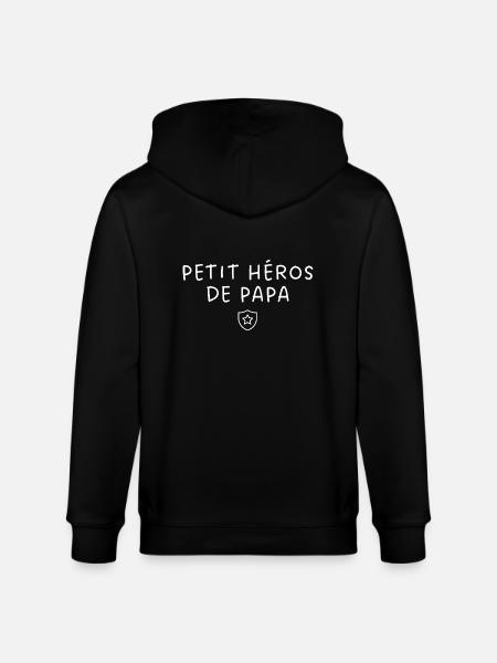 Dad's Little Hero - Stanley/Stella CULTIVATOR Unisex Organic Hooded Jacket - black