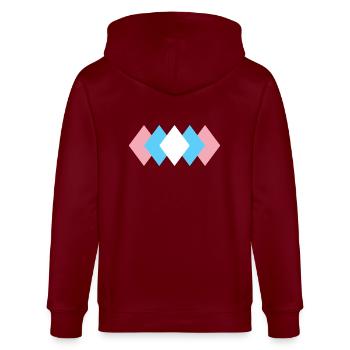 Fierté transgenre subtile - Veste à capuche bio CULTIVATOR Stanley/Stella Unisexe - bordeaux - Dos - Anna (173cm)