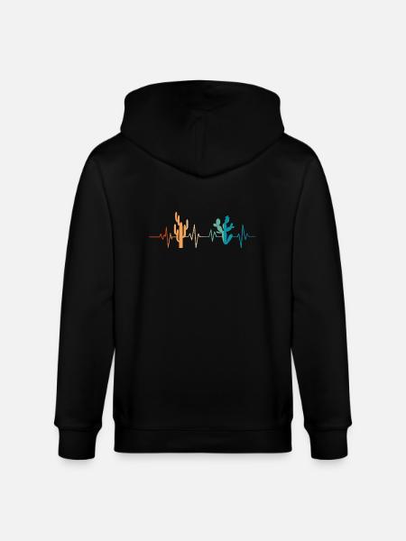 Kaktus Herzschlag - Geschenkidee - Stanley/Stella Unisex Bio-Kapuzenjacke CULTIVATOR  - Schwarz