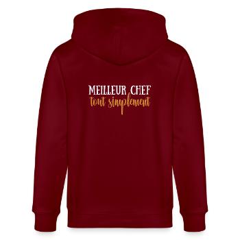 Einfach bester Koch - Stanley/Stella Unisex Bio-Kapuzenjacke CULTIVATOR  - Burgunderrot - Hinten - Anna (173cm)