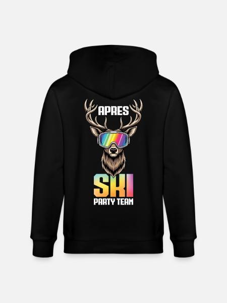 Après Ski Party Team Hirsch Schnee Skifahren Ski - Stanley/Stella Unisex Bio-Kapuzenjacke CULTIVATOR  - Schwarz