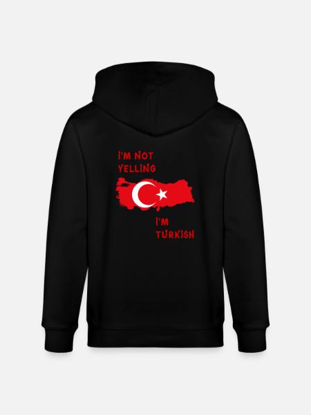 I'm not yelling I'm turkish - Stanley/Stella CULTIVATOR  Unisex Organic Hooded Jacket - black