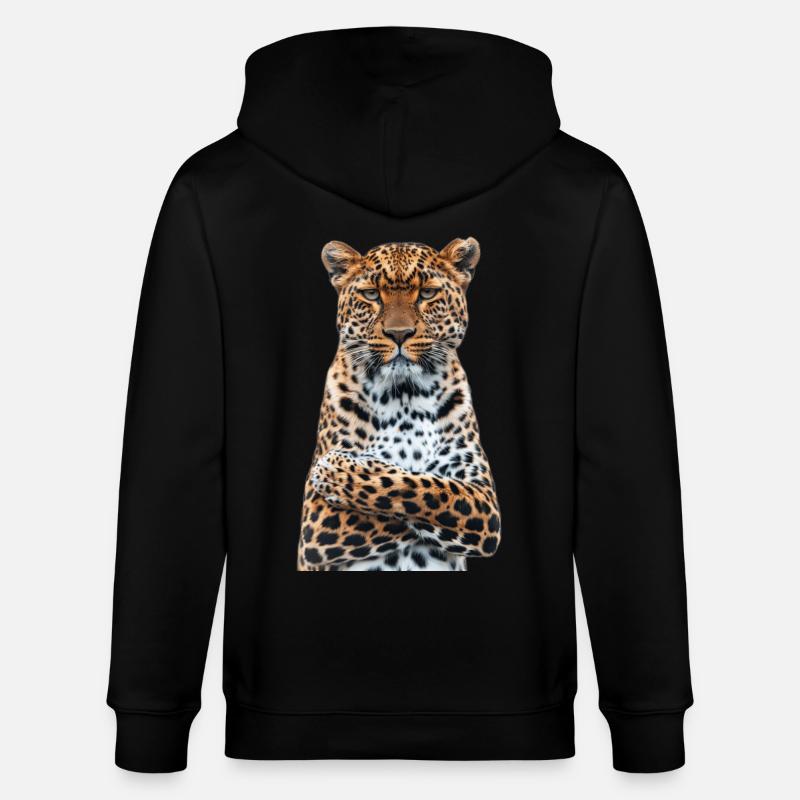 Leopard - Stanley/Stella Unisex Bio-Kapuzenjacke CULTIVATOR  - Schwarz