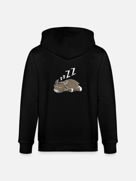 Sleeping buffalo - Stanley/Stella CULTIVATOR Unisex Organic Hooded Jacket - black