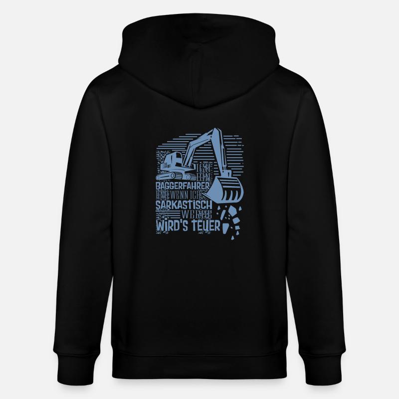 Baggerführer Sarkastisch werden Bagger - Stanley/Stella Unisex Bio-Kapuzenjacke CULTIVATOR  - Schwarz