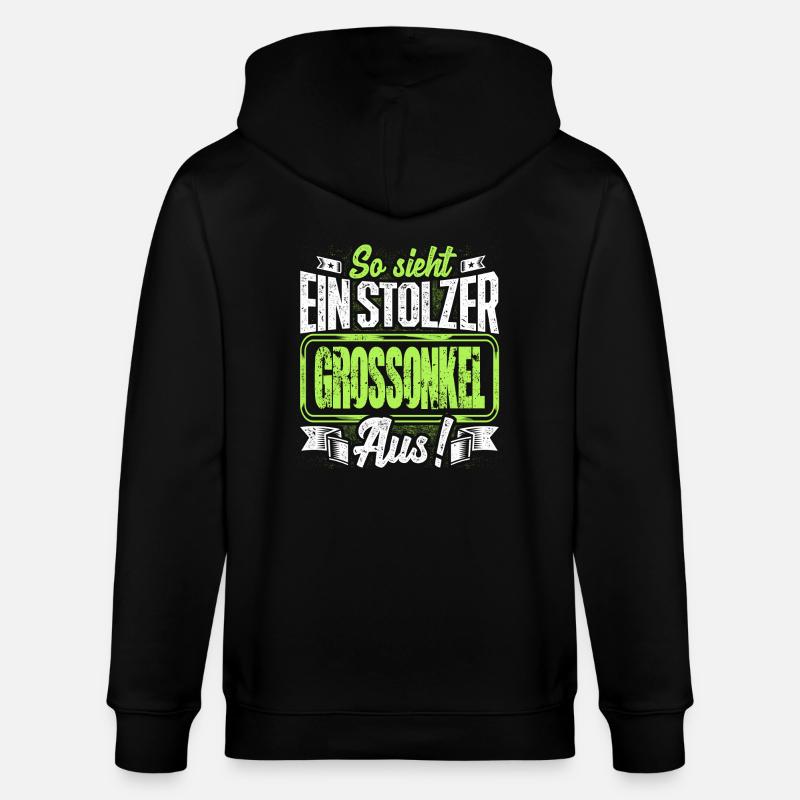 Großonkel - stolz - Stanley/Stella Unisex Bio-Kapuzenjacke CULTIVATOR  - Schwarz