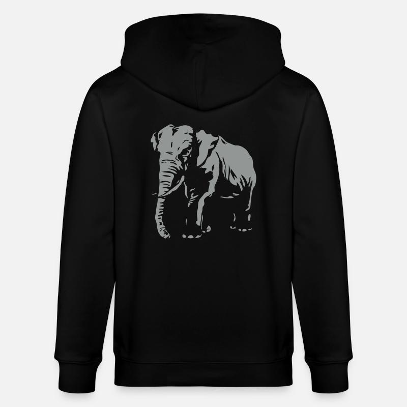 Elephant - Elefant - Stanley/Stella Unisex Bio-Kapuzenjacke CULTIVATOR - Schwarz