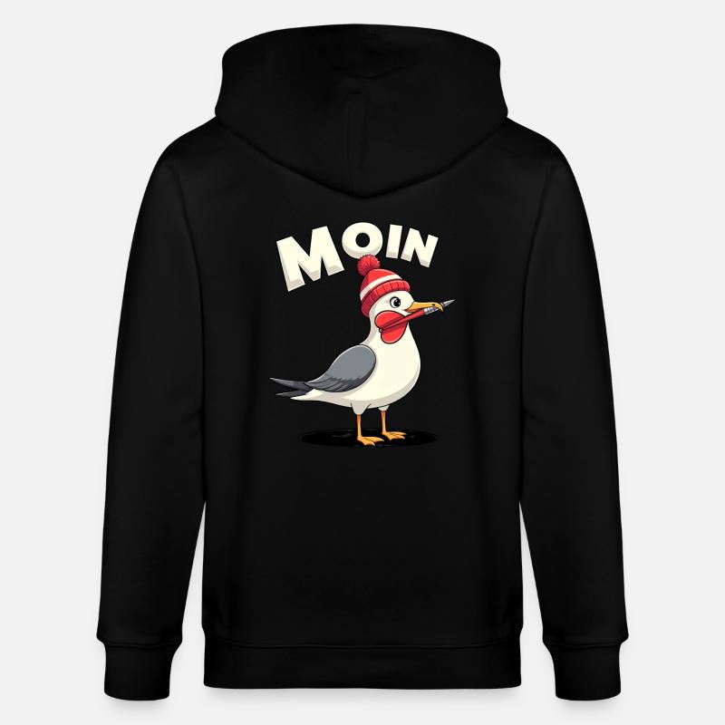 Moin Möwe - Stanley/Stella Unisex Bio-Kapuzenjacke CULTIVATOR - Schwarz
