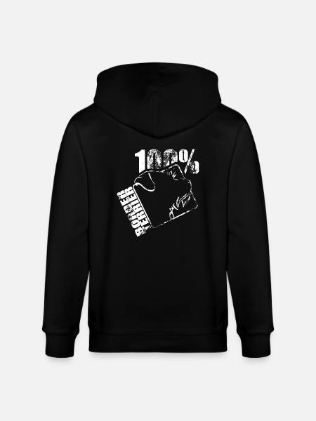 BORDER TERRIER 100 - Stanley/Stella CULTIVATOR  Unisex Organic Hooded Jacket - black