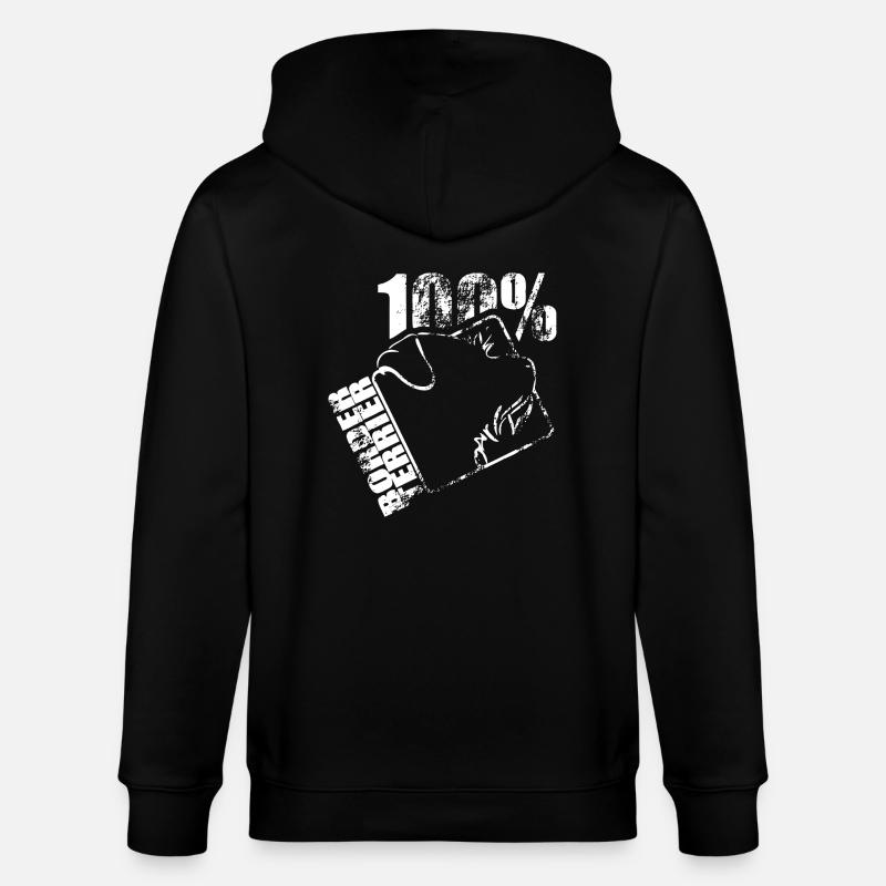 BORDER TERRIER 100 - Stanley/Stella CULTIVATOR  Unisex Organic Hooded Jacket - black