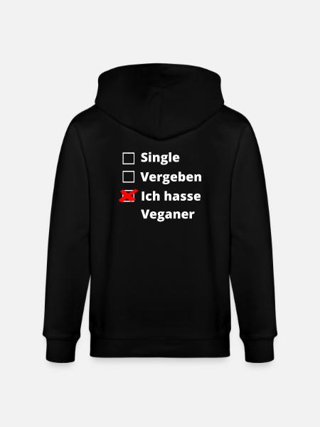 Ich hasse Veganer - Stanley/Stella Unisex Bio-Kapuzenjacke CULTIVATOR - Schwarz