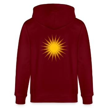 Sun - Stanley/Stella CULTIVATOR  Unisex Organic Hooded Jacket - burgundy - Back - Anna (173cm)