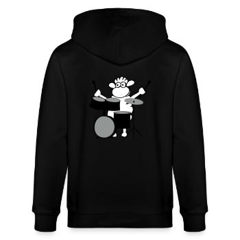Rock music - Stanley/Stella Unisex Bio-Kapuzenjacke CULTIVATOR  - Schwarz - Hinten - Anna (173cm)