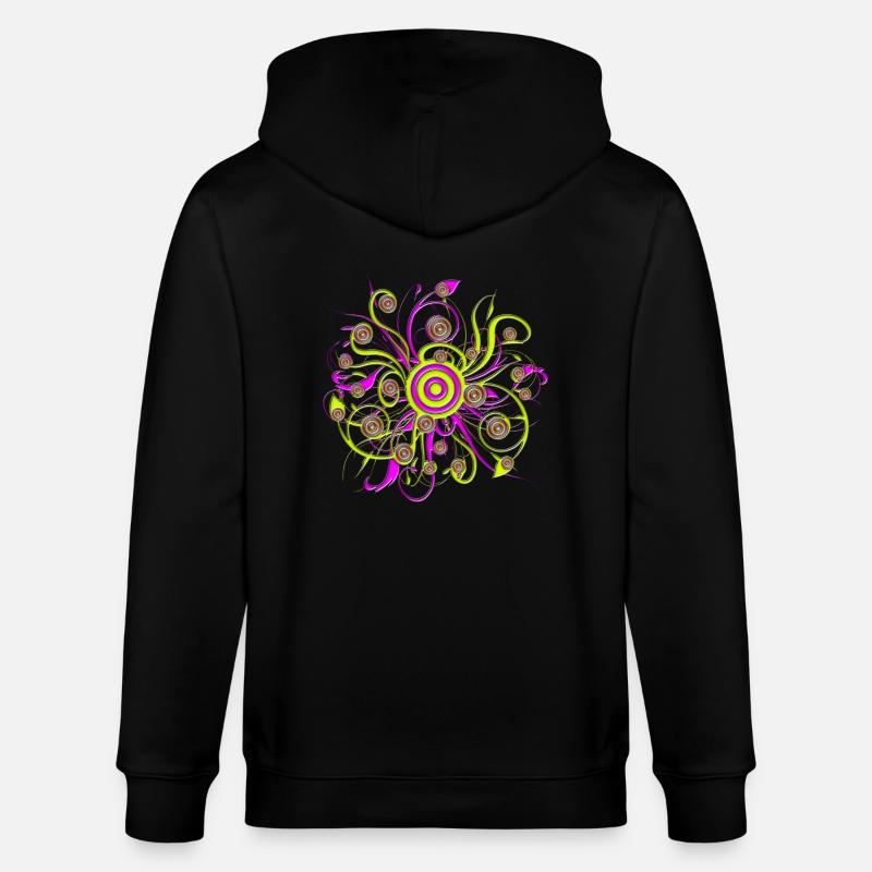 fleur psychédélique - Veste à capuche bio CULTIVATOR Stanley/Stella Unisexe - noir