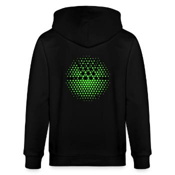 DISCO INFERNO SMILEY III - Stanley/Stella Unisex Bio-Kapuzenjacke CULTIVATOR  - Schwarz - Hinten - Anna (173cm)