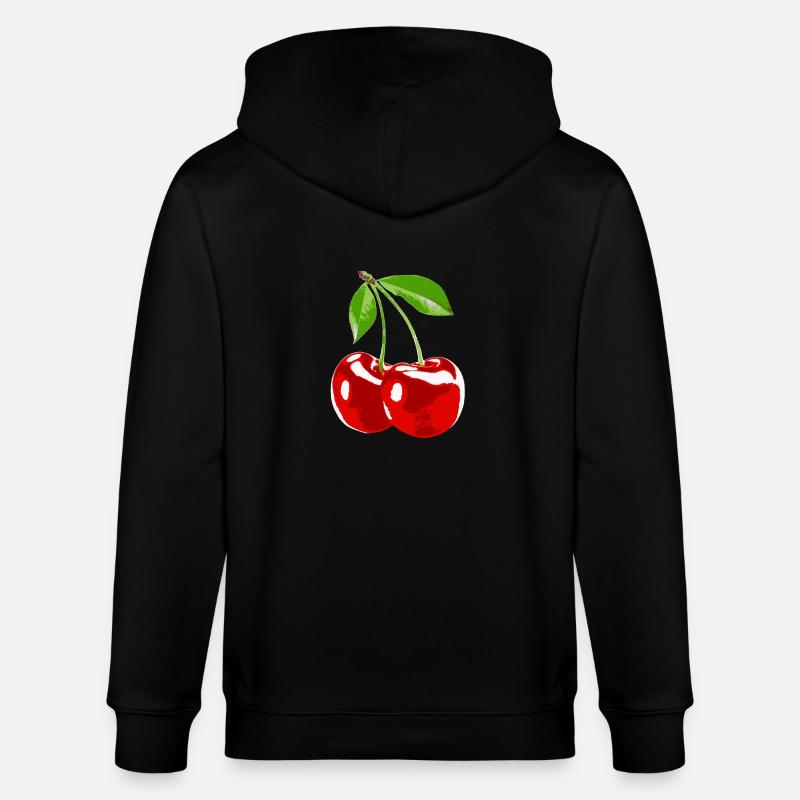 Cherry Kirsche Obst Ernte - Stanley/Stella Unisex Bio-Kapuzenjacke CULTIVATOR  - Schwarz