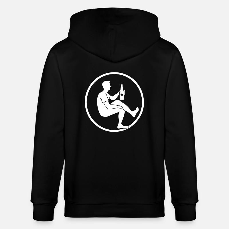 Bier Trinken Silhouette - Stanley/Stella Unisex Bio-Kapuzenjacke CULTIVATOR  - Schwarz