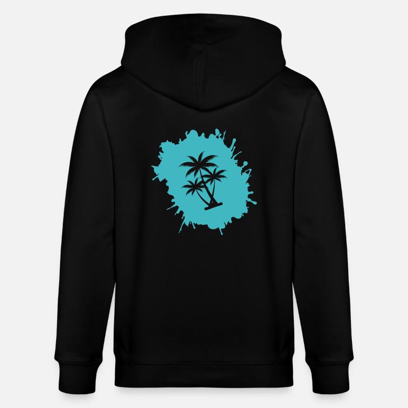 Palm Tree Blobs 2 - Stanley/Stella CULTIVATOR  Unisex Organic Hooded Jacket - black