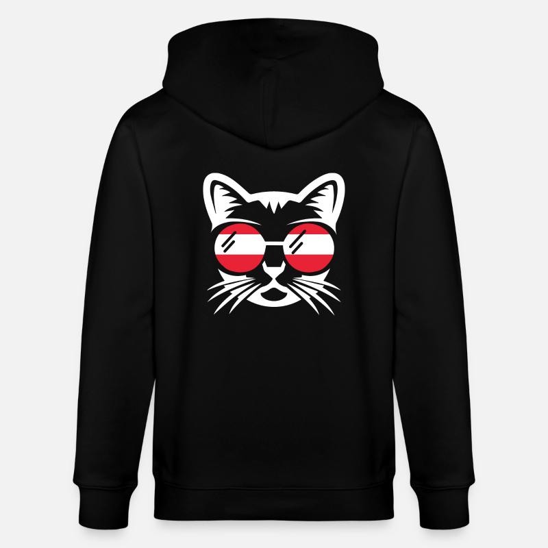 Chat Austrians Autriche - Veste à capuche bio CULTIVATOR Stanley/Stella Unisexe - noir