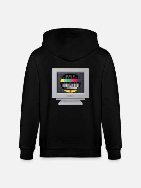 CRT Design - No signal (Mire) - Stanley/Stella CULTIVATOR Unisex Organic Hooded Jacket - black