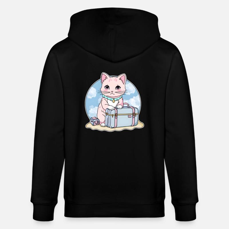 Kitty sur la route - Veste à capuche bio CULTIVATOR Stanley/Stella Unisexe - noir