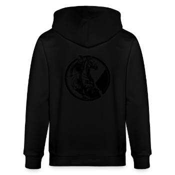 Équitation Cheval Homme Silhouette - Veste à capuche bio CULTIVATOR Stanley/Stella Unisexe - noir - Dos - Anna (173cm)