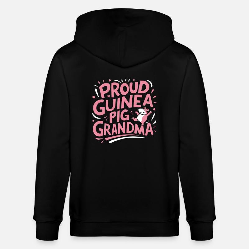 Fière grand-mère cochon d’Inde - Veste à capuche bio CULTIVATOR Stanley/Stella Unisexe - noir