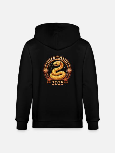 Chine heureuse - Serpent 2025 - Veste à capuche bio CULTIVATOR Stanley/Stella Unisexe - noir