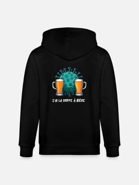 I have beer flu - Stanley/Stella CULTIVATOR Unisex Organic Hooded Jacket - black