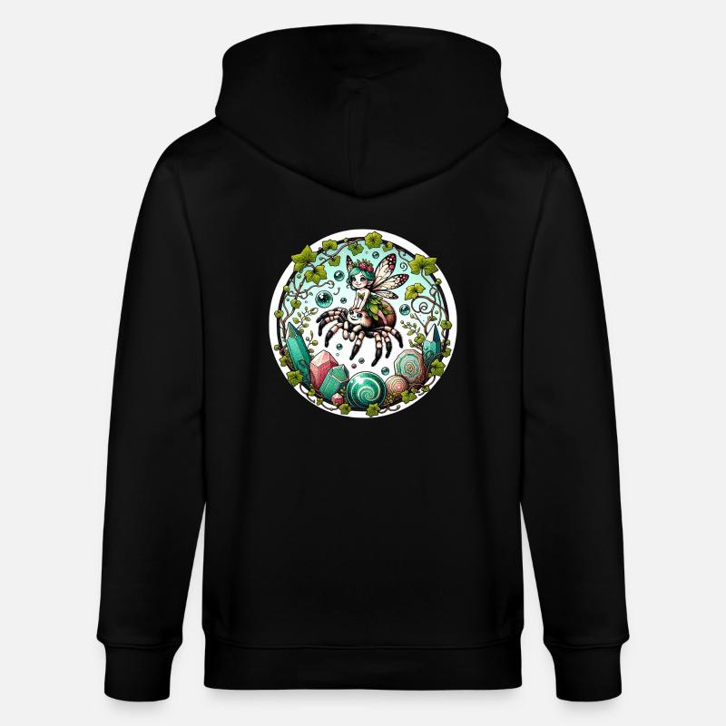 Fée araignée mignonne - Veste à capuche bio CULTIVATOR Stanley/Stella Unisexe - noir