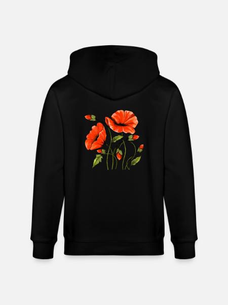 Blumen - Stanley/Stella Unisex Bio-Kapuzenjacke CULTIVATOR  - Schwarz